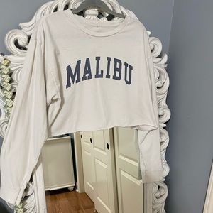 J. Galt Crop Top with Long Sleeves - MALIBU